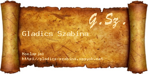 Gladics Szabina névjegykártya